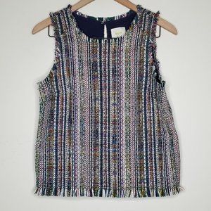Anthropologie Maeve Colorful Tweed Sleeveless Top